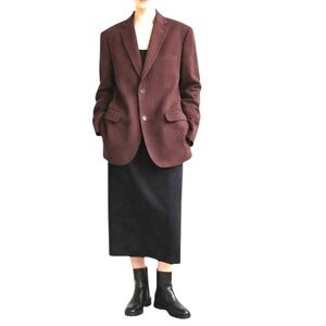 unisex blazer jacket Jos A. Bank 44S M brown wool/ silk classic academia hipster